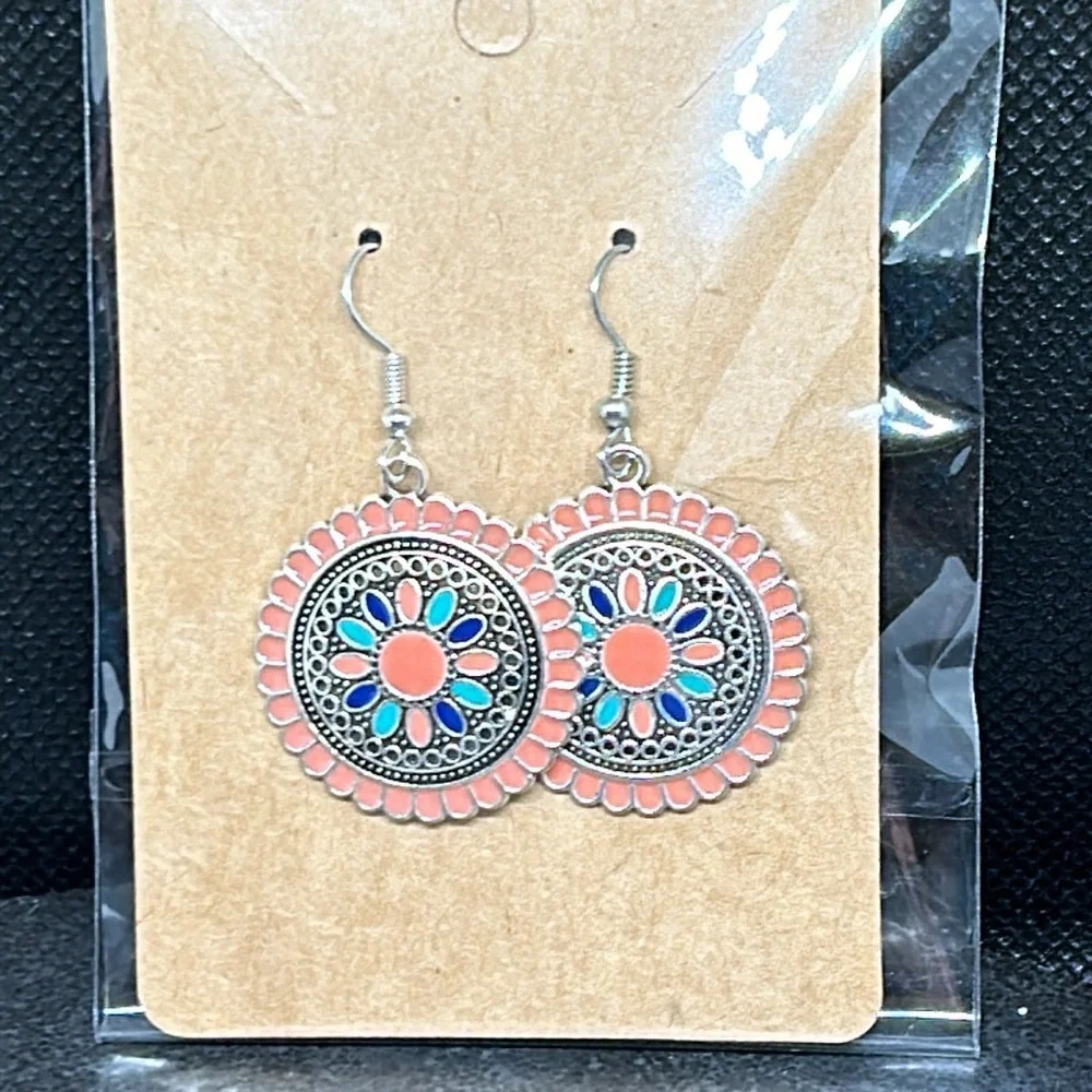 🔥🔥Pink round bohemien earring dangle